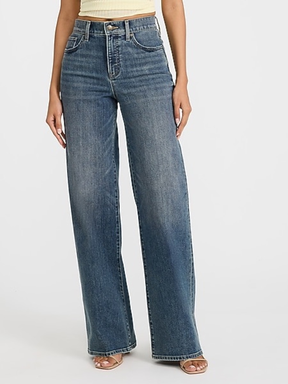 High-Waist Wide Leg Jeans - Blue